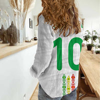 Custom Senegal Football Women Casual Shirt Tricolor Traditional Patterns Sporty Style - Wonder Print Shop