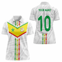 Custom Senegal Football Women Polo Shirt Tricolor Traditional Patterns Sporty Style - Wonder Print Shop