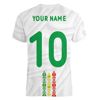 Custom Senegal Football Women V-Neck T-Shirt Tricolor Traditional Patterns Sporty Style - Wonder Print Shop