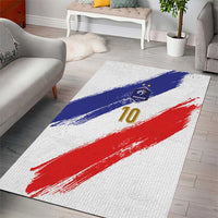 Custom France Foorball Area Rug Les Bleus Tricolor Brush Style - Wonder Print Shop