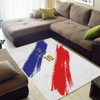 Custom France Foorball Area Rug Les Bleus Tricolor Brush Style - Wonder Print Shop
