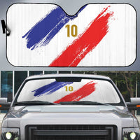 Custom France Foorball Auto Sun Shade Les Bleus Tricolor Brush Style - Wonder Print Shop