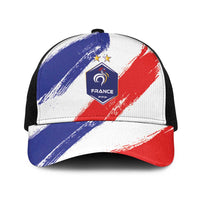 France Foorball Baseball Net Cap Les Bleus Tricolor Brush Style - Wonder Print Shop