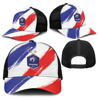 France Foorball Baseball Net Cap Les Bleus Tricolor Brush Style - Wonder Print Shop