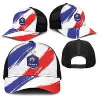 France Foorball Baseball Net Cap Les Bleus Tricolor Brush Style - Wonder Print Shop