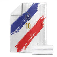 Custom France Foorball Blanket Les Bleus Tricolor Brush Style - Wonder Print Shop