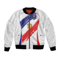 Custom France Foorball Bomber Jacket Les Bleus Tricolor Brush Style - Wonder Print Shop