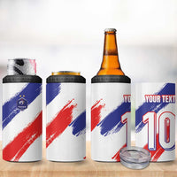 Custom France Foorball 4 in 1 Can Cooler Tumbler Les Bleus Tricolor Brush Style - Wonder Print Shop