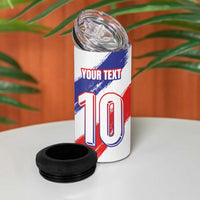 Custom France Foorball 4 in 1 Can Cooler Tumbler Les Bleus Tricolor Brush Style - Wonder Print Shop