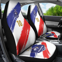 Custom France Foorball Car Seat Cover Les Bleus Tricolor Brush Style - Wonder Print Shop