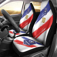 Custom France Foorball Car Seat Cover Les Bleus Tricolor Brush Style - Wonder Print Shop