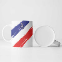 Custom France Foorball Ceramic Mug Les Bleus Tricolor Brush Style - Wonder Print Shop