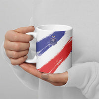 Custom France Foorball Ceramic Mug Les Bleus Tricolor Brush Style - Wonder Print Shop