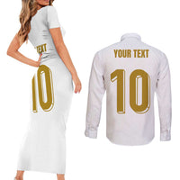 Custom France Foorball Couples Matching Short Sleeve Bodycon Dress and Long Sleeve Button Shirt Les Bleus Tricolor Brush Style - Wonder Print Shop