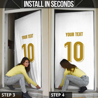 Custom France Foorball Door Cover Les Bleus Tricolor Brush Style - Wonder Print Shop