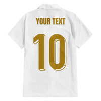 Custom France Foorball Family Matching Off The Shoulder Long Sleeve Dress and Hawaiian Shirt Les Bleus Tricolor Brush Style - Wonder Print Shop