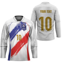 Custom France Foorball Hockey Jersey Les Bleus Tricolor Brush Style - Wonder Print Shop