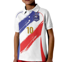 Custom France Foorball Kid Polo Shirt Les Bleus Tricolor Brush Style - Wonder Print Shop
