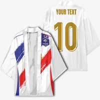 Custom France Foorball Kimono Les Bleus Tricolor Brush Style - Wonder Print Shop