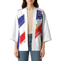 Custom France Foorball Kimono Les Bleus Tricolor Brush Style - Wonder Print Shop