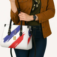 Custom France Foorball Leather Bag Les Bleus Tricolor Brush Style - Wonder Print Shop