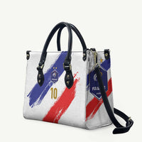 Custom France Foorball Leather Bag Les Bleus Tricolor Brush Style - Wonder Print Shop