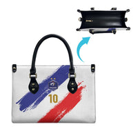 Custom France Foorball Leather Bag Les Bleus Tricolor Brush Style - Wonder Print Shop