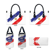 Custom France Foorball Leather Bag Les Bleus Tricolor Brush Style - Wonder Print Shop