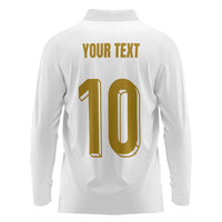 Custom France Foorball Long Sleeve Polo Shirt Les Bleus Tricolor Brush Style - Wonder Print Shop