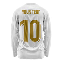 Custom France Foorball Long Sleeve Shirt Les Bleus Tricolor Brush Style - Wonder Print Shop