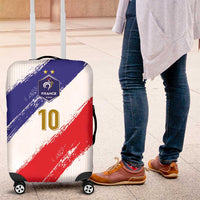 Custom France Foorball Luggage Cover Les Bleus Tricolor Brush Style - Wonder Print Shop