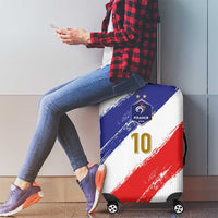 Custom France Foorball Luggage Cover Les Bleus Tricolor Brush Style - Wonder Print Shop