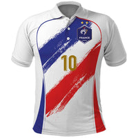 Custom France Foorball Polo Shirt Les Bleus Tricolor Brush Style - Wonder Print Shop