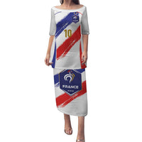 Custom France Foorball Puletasi Les Bleus Tricolor Brush Style - Wonder Print Shop