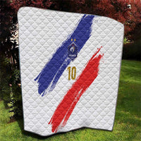 Custom France Foorball Quilt Les Bleus Tricolor Brush Style - Wonder Print Shop