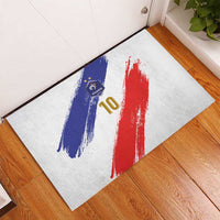 Custom France Foorball Rubber Doormat Les Bleus Tricolor Brush Style - Wonder Print Shop