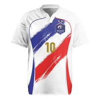 Custom France Foorball Rugby Jersey Les Bleus Tricolor Brush Style - Wonder Print Shop