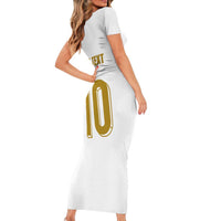 Custom France Foorball Short Sleeve Bodycon Dress Les Bleus Tricolor Brush Style - Wonder Print Shop