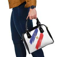 Custom France Foorball Shoulder Handbag Les Bleus Tricolor Brush Style - Wonder Print Shop