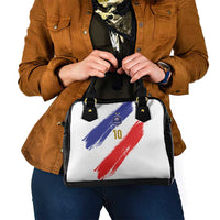 Custom France Foorball Shoulder Handbag Les Bleus Tricolor Brush Style - Wonder Print Shop