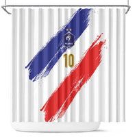 Custom France Foorball Shower Curtain Les Bleus Tricolor Brush Style - Wonder Print Shop