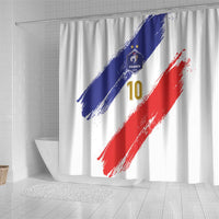 Custom France Foorball Shower Curtain Les Bleus Tricolor Brush Style - Wonder Print Shop