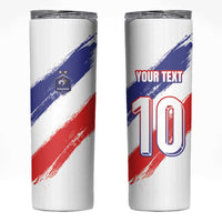 Custom France Foorball Skinny Tumbler Les Bleus Tricolor Brush Style - Wonder Print Shop
