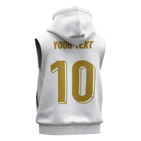 Custom France Foorball Sleeveless Zip Hoodie Les Bleus Tricolor Brush Style - Wonder Print Shop