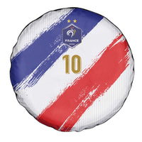 Custom France Foorball Spare Tire Cover Les Bleus Tricolor Brush Style - Wonder Print Shop