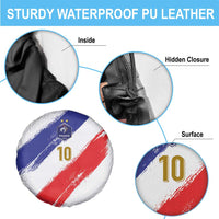 Custom France Foorball Spare Tire Cover Les Bleus Tricolor Brush Style - Wonder Print Shop