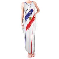 Custom France Foorball Tank Maxi Dress Les Bleus Tricolor Brush Style - Wonder Print Shop