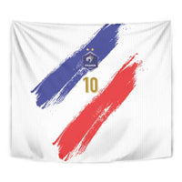 Custom France Foorball Tapestry Les Bleus Tricolor Brush Style - Wonder Print Shop