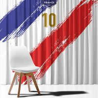 Custom France Foorball Window Curtain Les Bleus Tricolor Brush Style - Wonder Print Shop