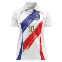 Custom France Foorball Women Polo Shirt Les Bleus Tricolor Brush Style - Wonder Print Shop